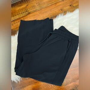 dōTERRA Wide Leg Athletic Pants Black Drawstring Zip Pockets Women’s L